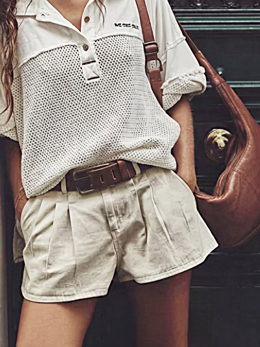 FREE PEOPLE Nora Mini Trouser Tidal Foam Mid-Rise Cotton Shorts--NWT--14